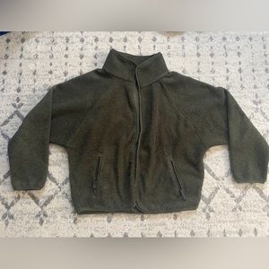 All in Motion Army Green Zip-Up Fleece Jacket, Medium